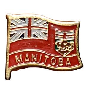 Vintage Manitoba Canada Provincial Flag Lapel Pin Enamel